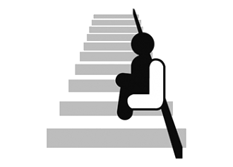 Gerader Treppenlift Symbol