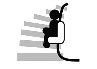 Kurviger Treppenlift Symbol